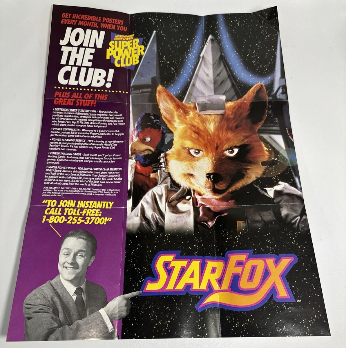Super Nintendo Starfox Poster 1993 Vintage, LOT OF 2, JAPAN & USA