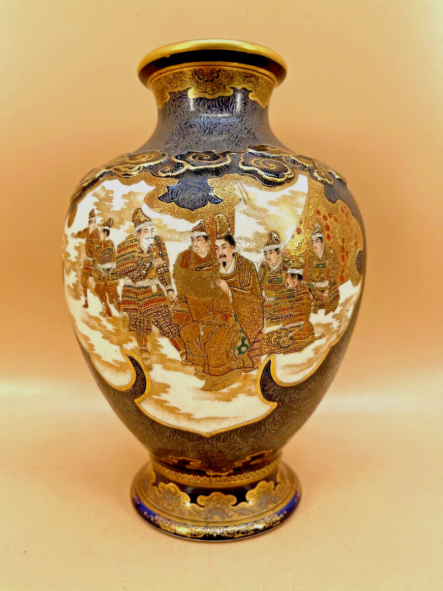 鹿児島旧家蔵出し古薩摩 大瓶 七福神 布袋 張付文 甘酒半胴 薩摩焼