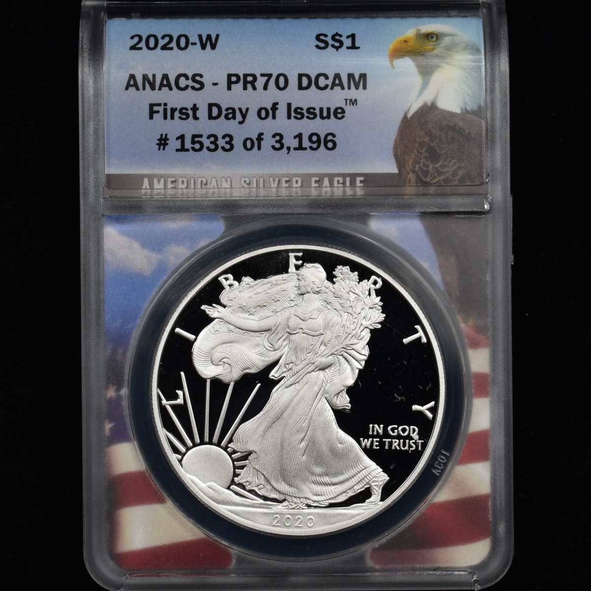 新品】イーグル銀貨 ラシュモア山 トランプ大統領 2020 PCGS MS70 希少