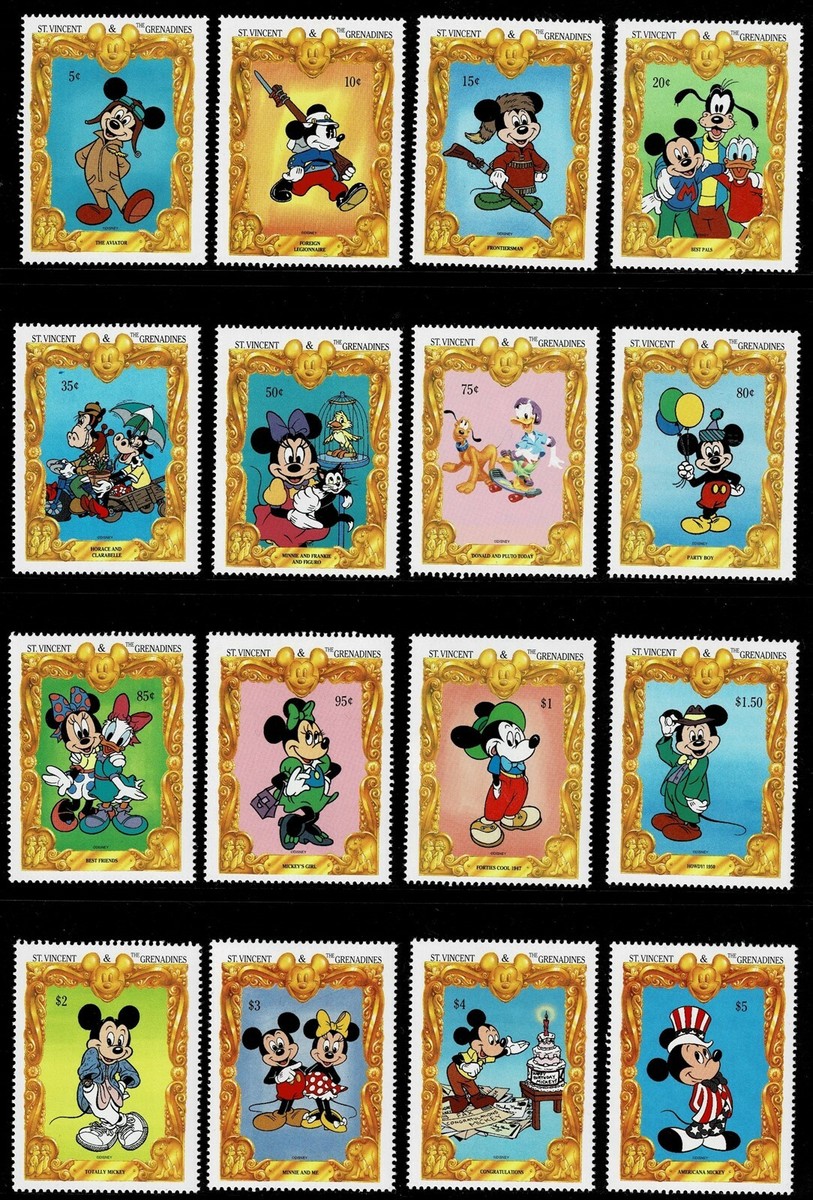 ディズニースタンプギャラリー セントビンセント&ガ―ナ発行ミッキーポ