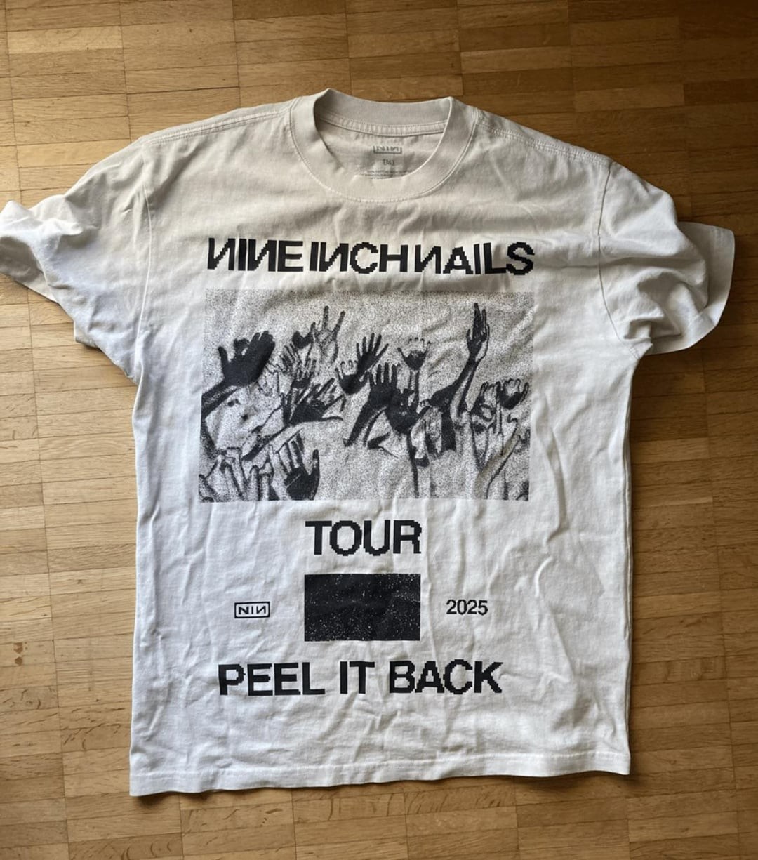 Nine Inch Nails Peel It Back 2025 90s White Short Sleeve Unisex T