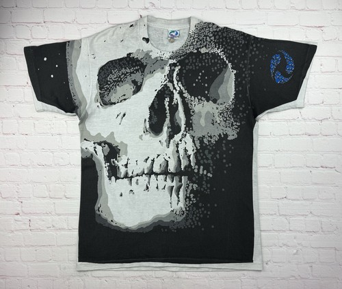 鮨*m様 USA製©︎1992 Liquid Blue スカル総柄Tシャツ XL il_1080xN