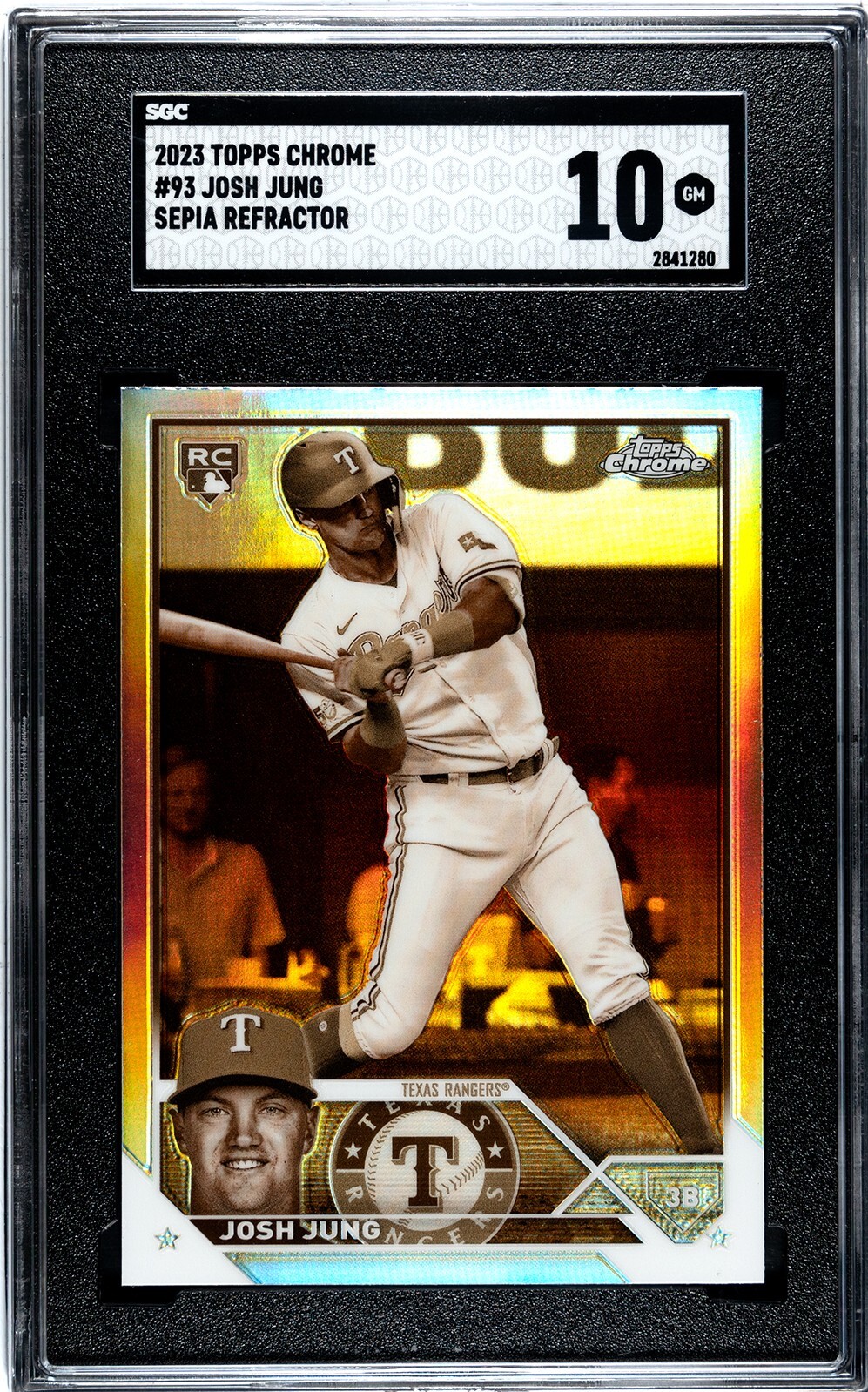 2023 Topps Chrome JOSH JUNG Sepia Refractor Rookie RC #93 SGC 10