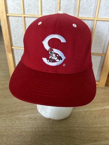 Vtg Stussy Sluggerz OG Flex Fit Reds Baseball Hat S Logo Size S-M