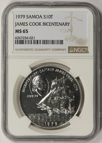 1979 Samoa James Cook Bicentenary Silver 10 Tala MS 65 NGC | eBay