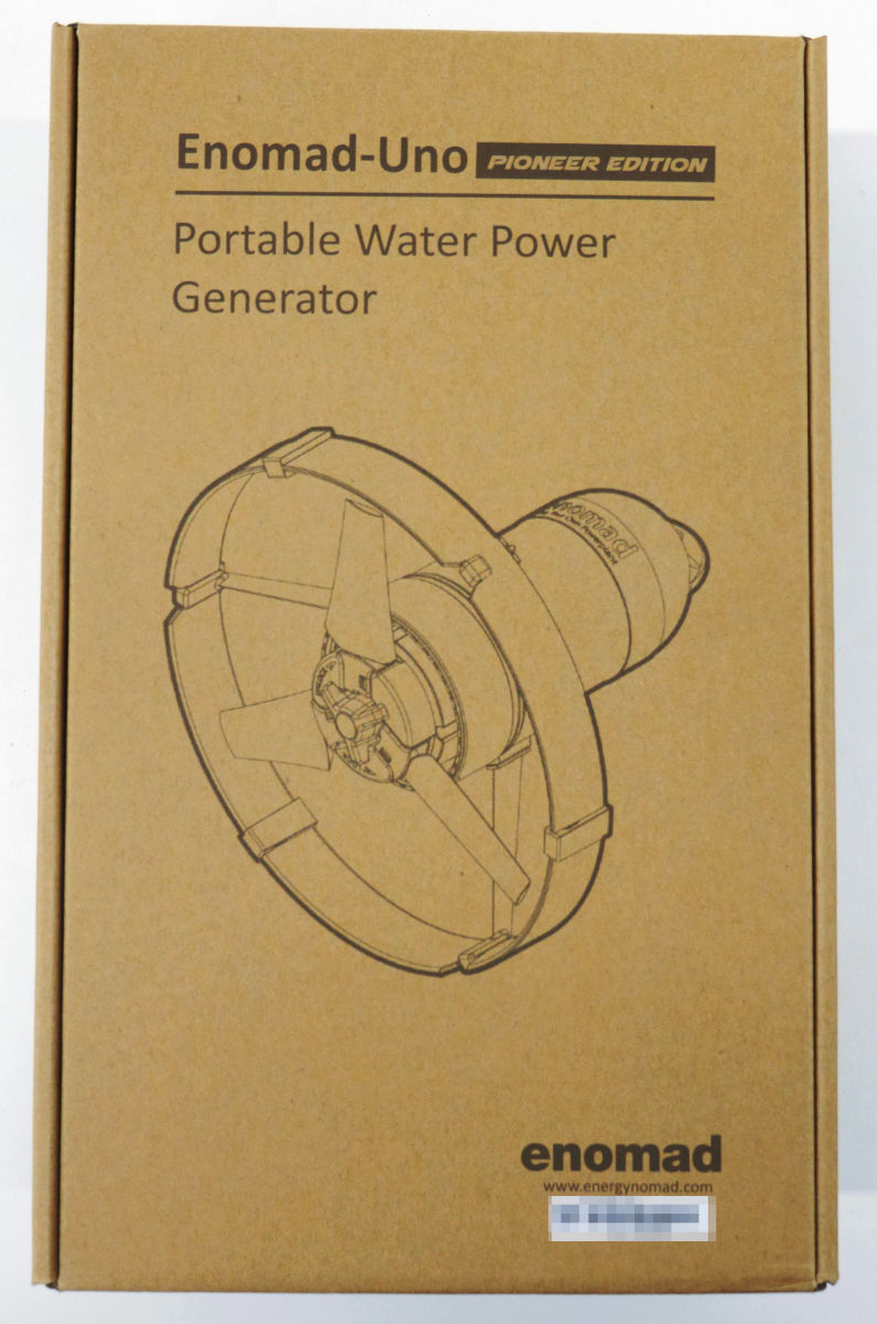 アウトドアでもモバイル機器を充電できる水力発電機「Enomad-Uno」を