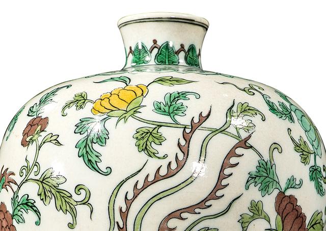 康熙年製紅綠彩龍鳳紋梅瓶古董品時代物