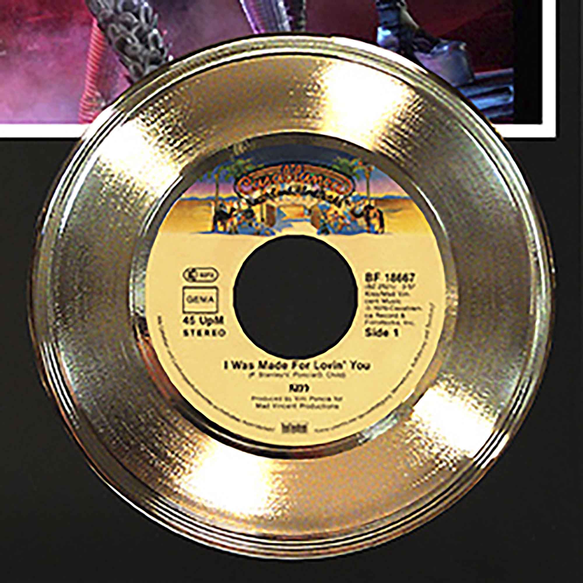 Kiss - I Was Made For Lovin You Gold 45 Record Ltd Edition Display