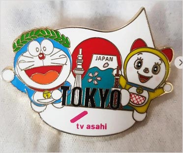 2006トリノオリンピック ドラえもんピンバッジ/テレビ朝日 TVアサヒ