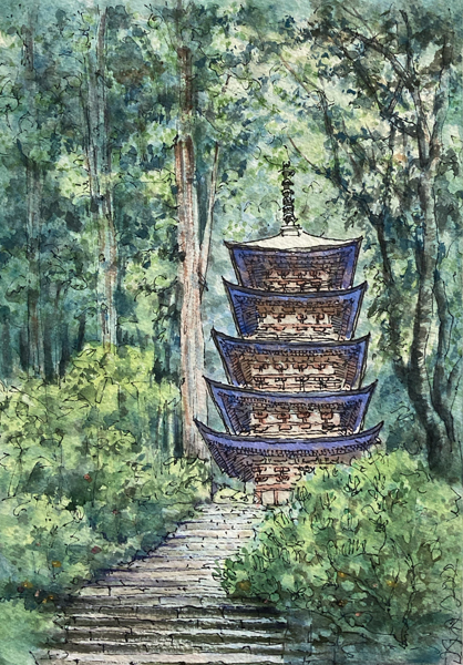 鮮やかな緑を活かしたスケッチ技法 | 美緑（みりょく）空間