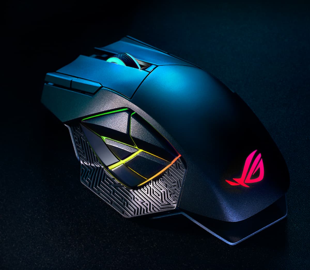 サイドボタンが個性的なデュアルモード接続ゲーミングマウス ASUS「ROG