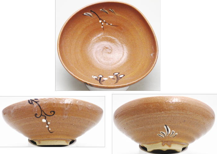 茶器/茶道具 抹茶茶碗】 平茶碗 赤織部 加藤弥右衛門窯 – 今屋静香園