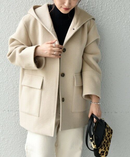 セール】 SHIPS any: アンゴラ ミックス フード ミディ コート