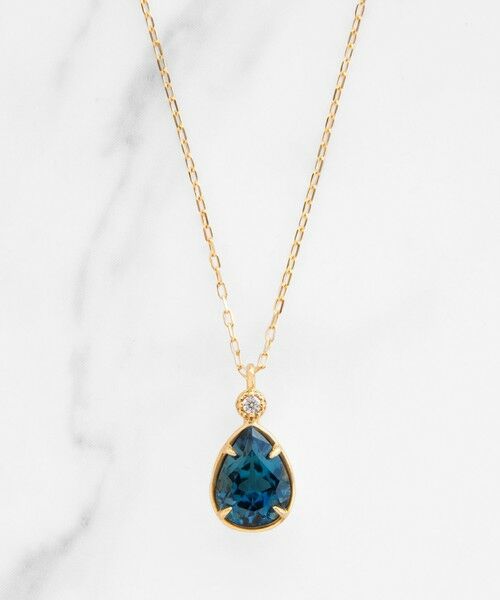 WEB＆数量限定】PIECE OF FLOWER NECKLACE K18 ロンドンブルートパーズ