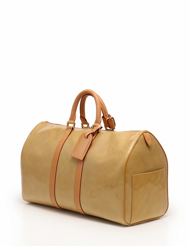 LOUIS VUITTON ルイヴィトン ヴェルニ ベージュボストンバッグ