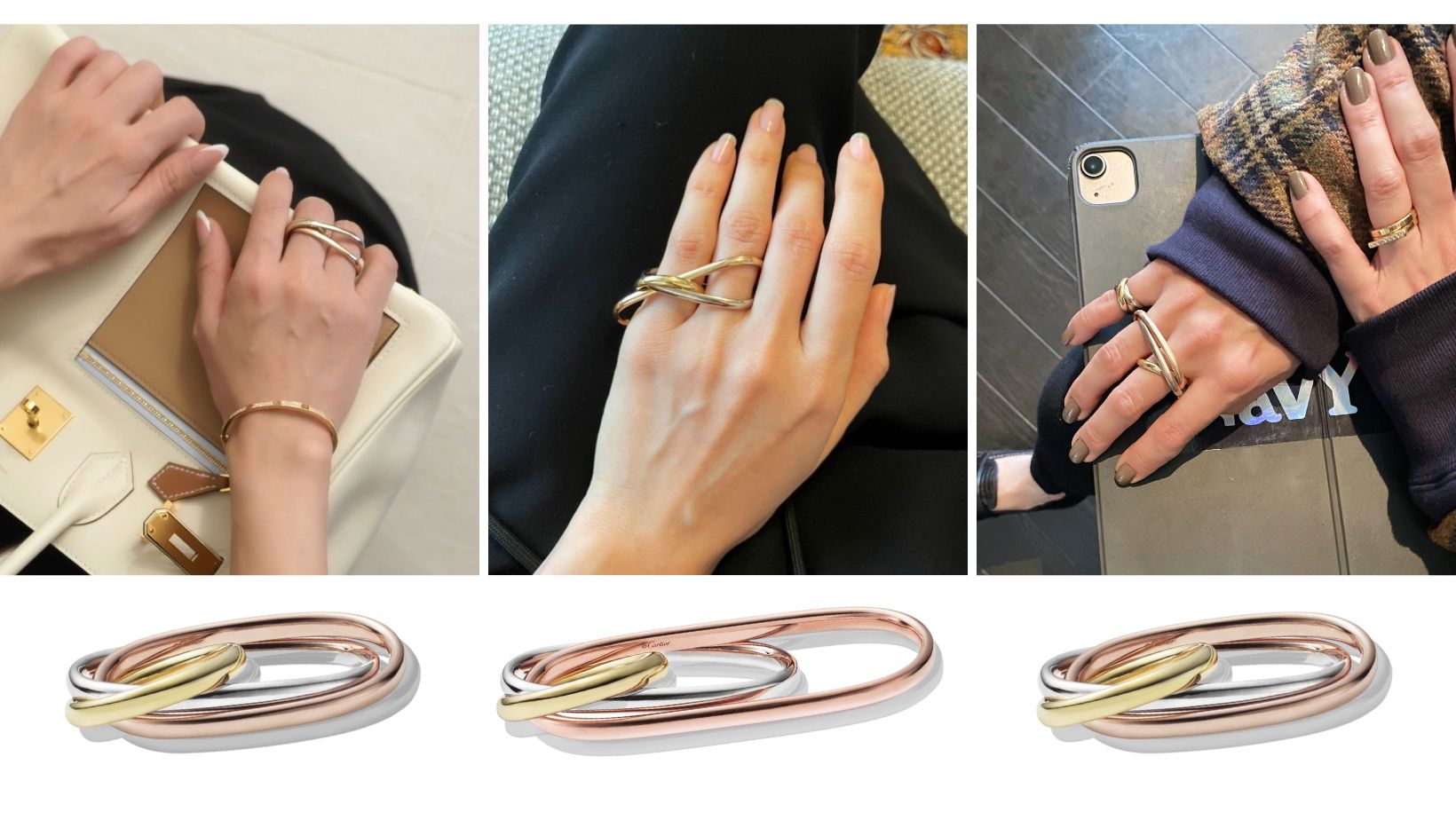 1990年 カルティエ 3連リング トリニティ・ボールペン アンティーク