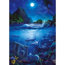 完成版】デイビッド ミラー 絵画 イルカ 海 パズル 1000ピース