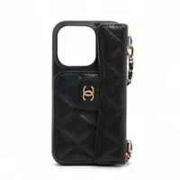 現行極美品！シャネル iPhone14Proスマホケースキャビアスキン