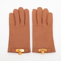 223 エルメス 革手袋 セリエゴールド ブラウン メンズ 223 エルメス 革