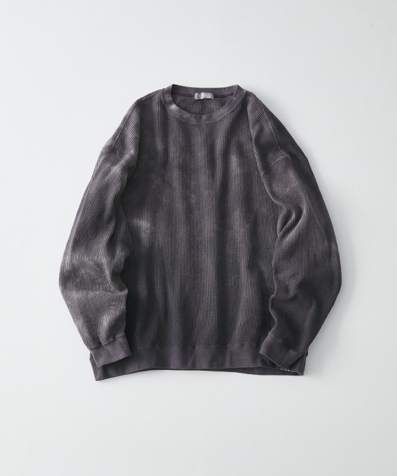 UpcycleLimo】ワッフルムラ染めクルー｜ワッフルクルー | グラミチ