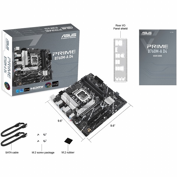 ASUS TeK Intel B760チップセット搭載 LGA1700 microATXマザーボード