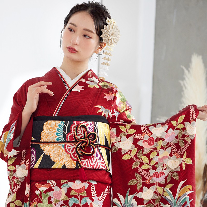 KP1787 振袖 身丈163cm 正絹 着物 成人式 楽天市場】【成人式 振袖