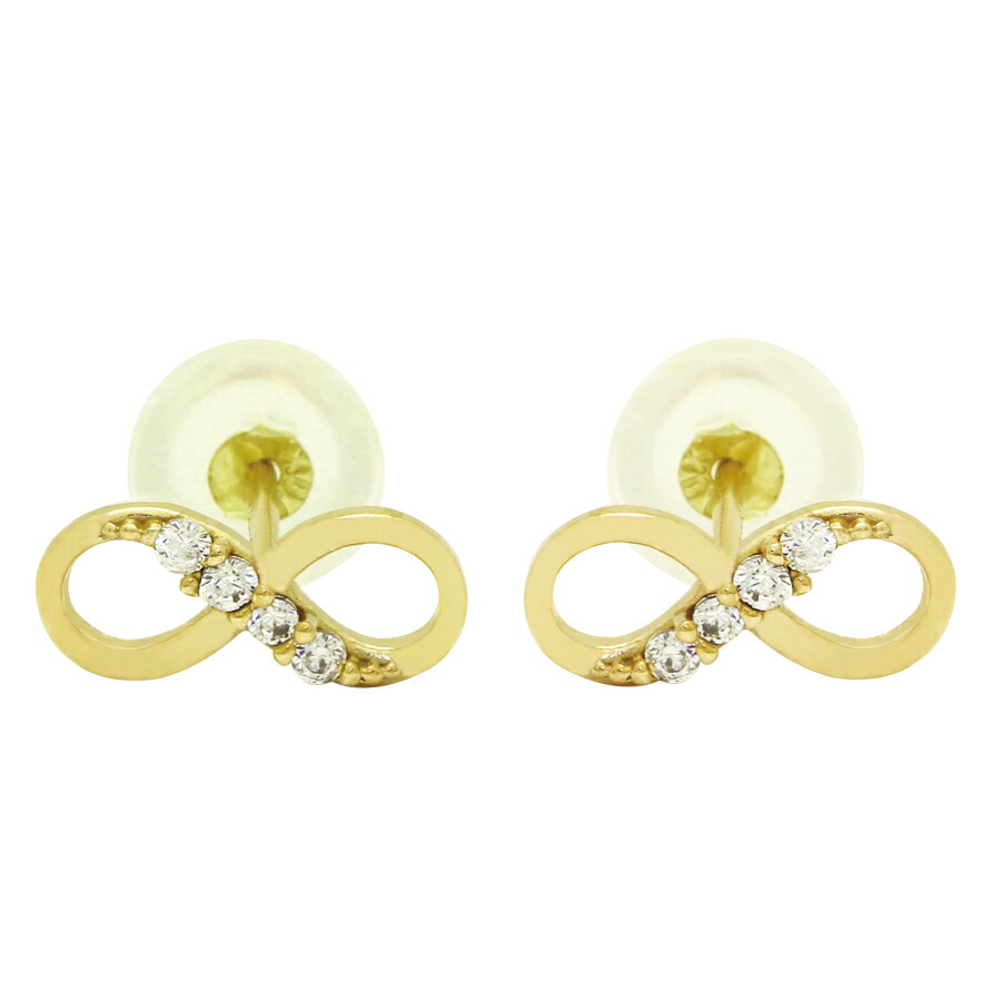 楽天市場】ピアス ゴールド pierce K10ゴールド 無限大 インフィニティ