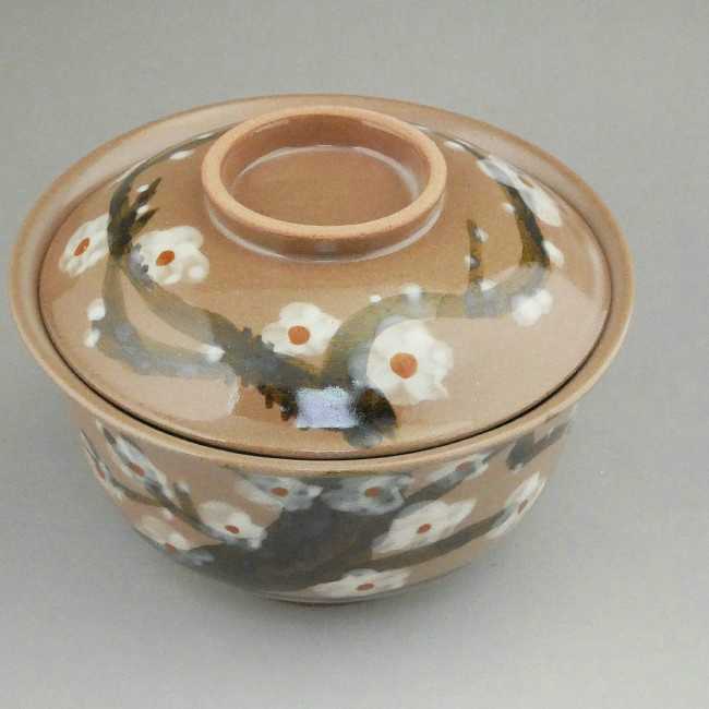 乾山写 蓋物 白梅 京焼 清水焼 美術品 工芸品 乾山写 蓋物 白梅 京焼
