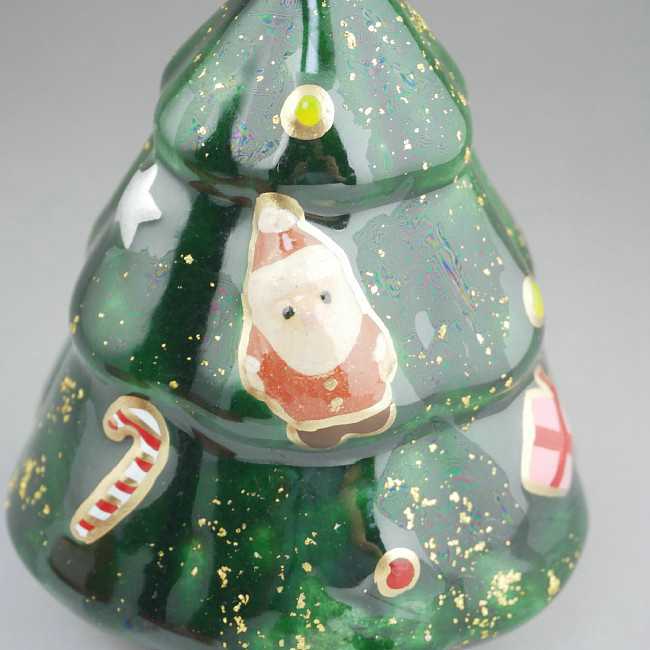 クリスマスツリー（塗台付）ミニ楽置物 楽入 - 京焼清水焼 松韻堂