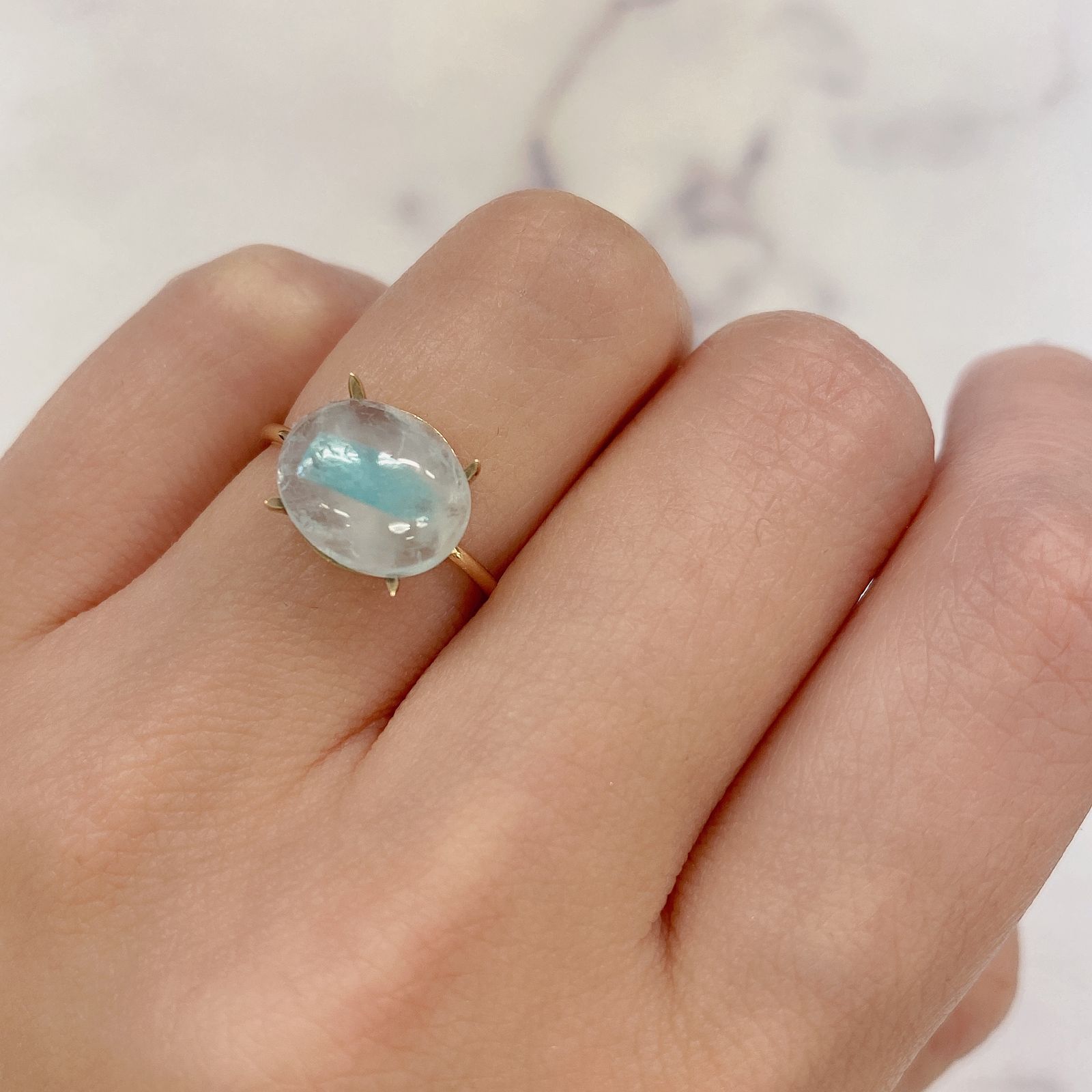 パライバトルマリンインクォーツの9号リング（サイズ変更不可