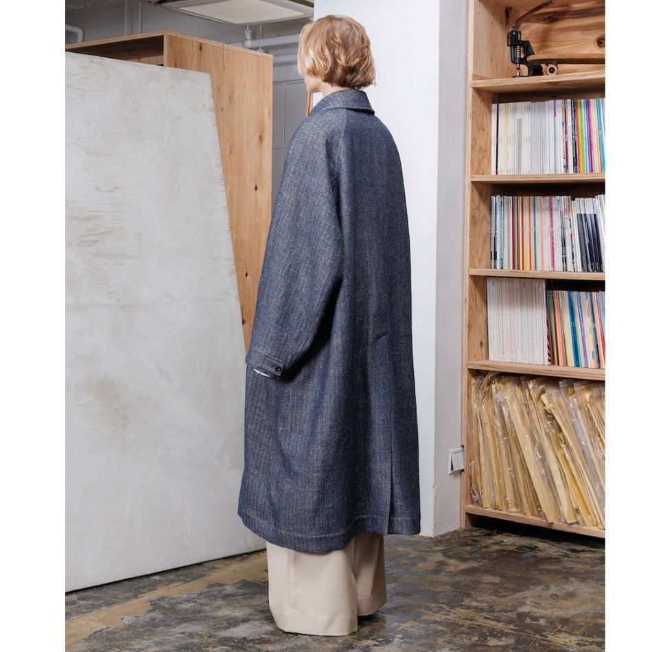 VOAAOV - 【残り一点】ウールリネンヘリンボーンステンカラーコート