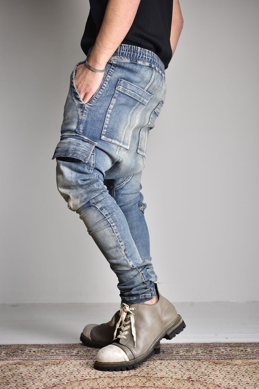 artefactアーティファクトサルエルパンツブルーインディゴ artefact