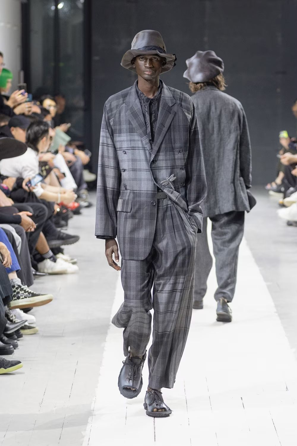 ヨウジヤマモト 19AW グレンチェック サルエルパンツ ヨウジヤマモト