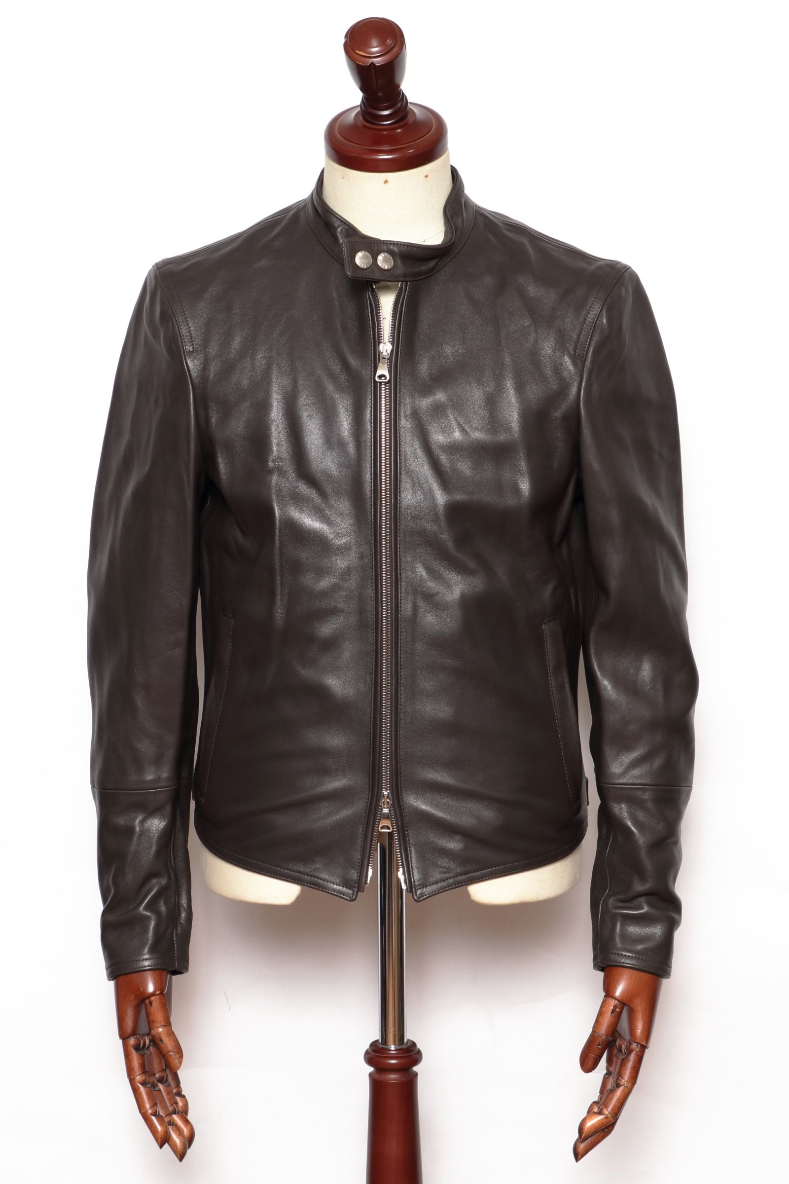 エンメティEMMETI レアブラックブラウンレザーシングルライダース