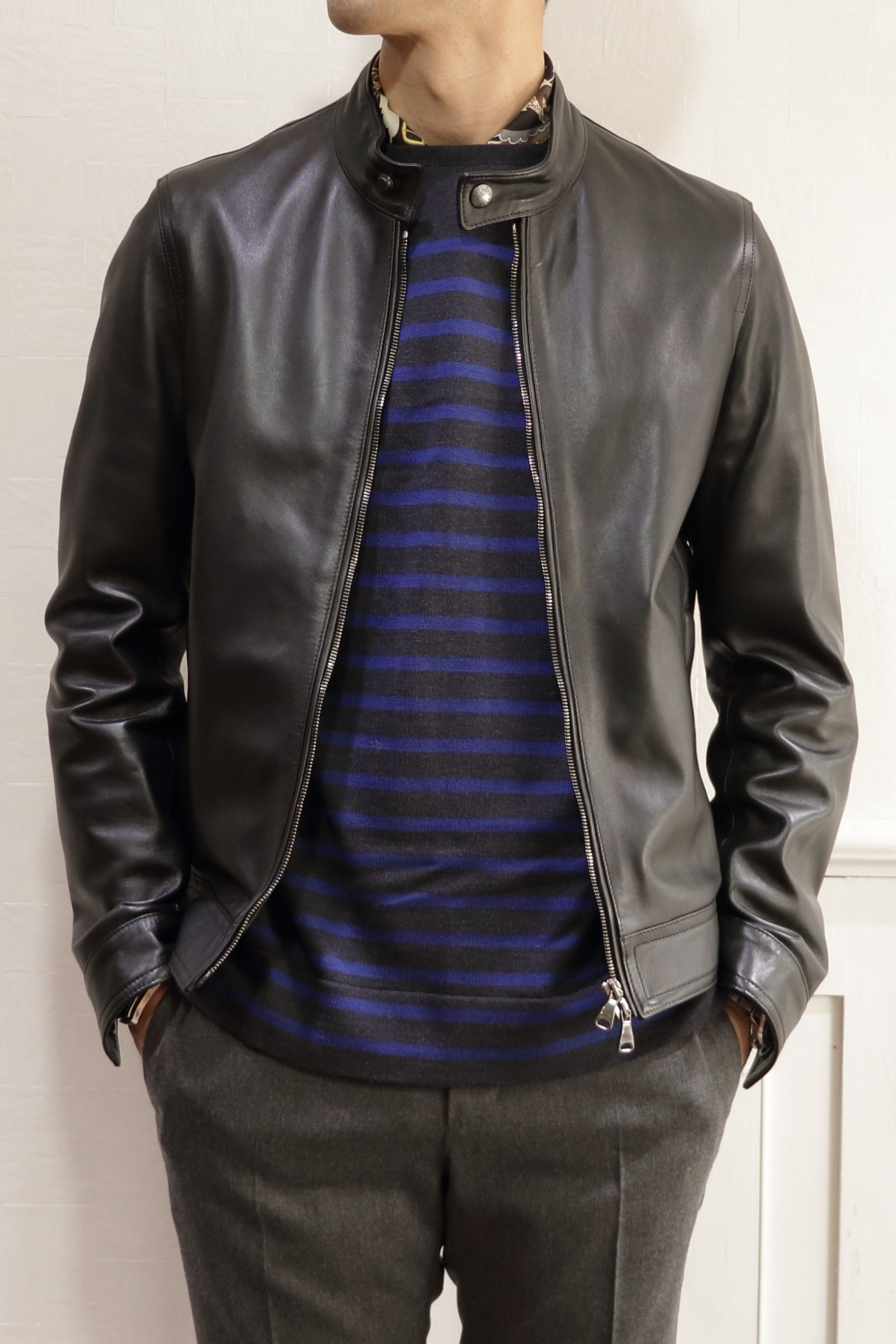 希少✨54 エンメティ ユーリ ラムスキン シングルライダース レザー