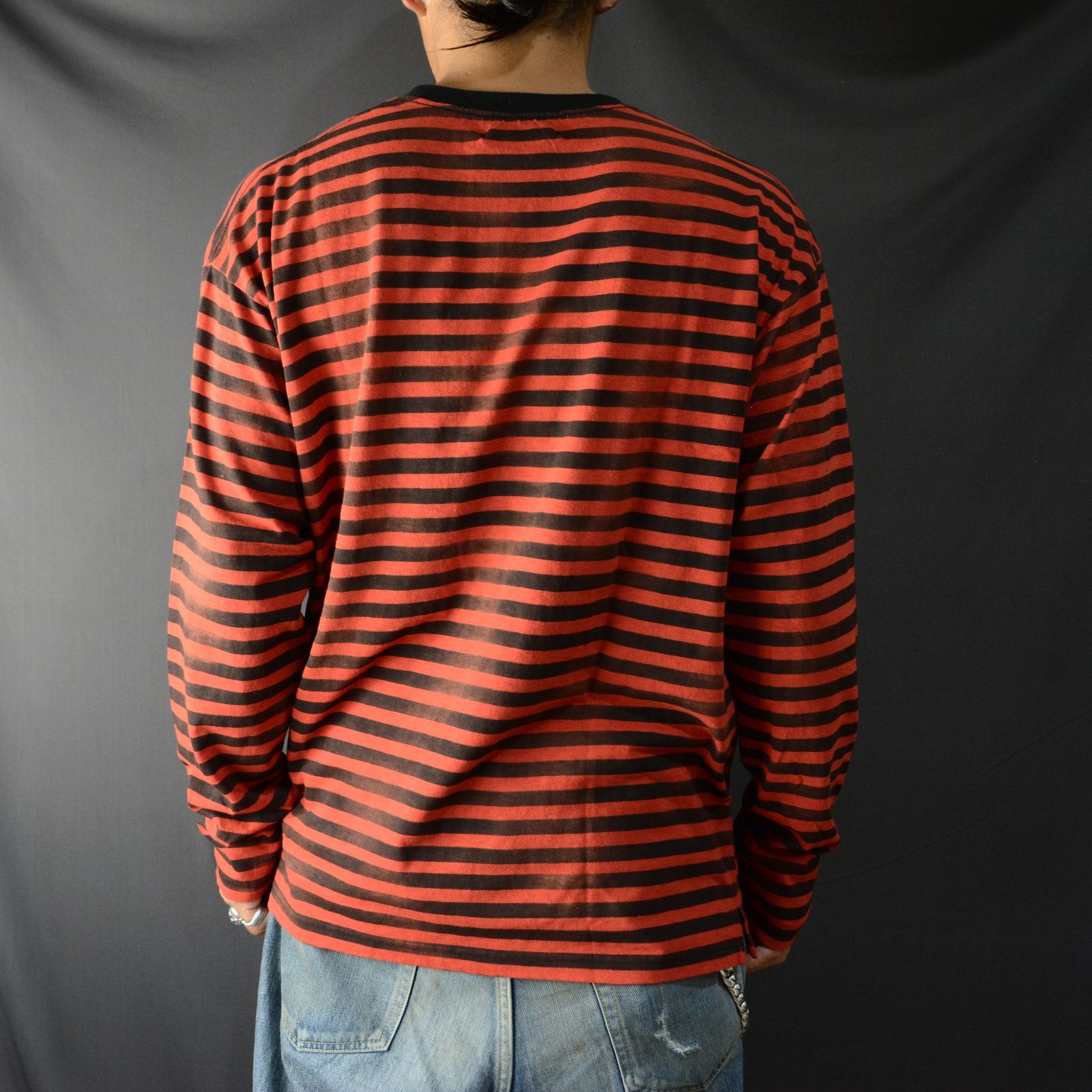 MINEDENIM - Hazy Border L/S T-SH （RPT） ロングスリーブ ボーダーT