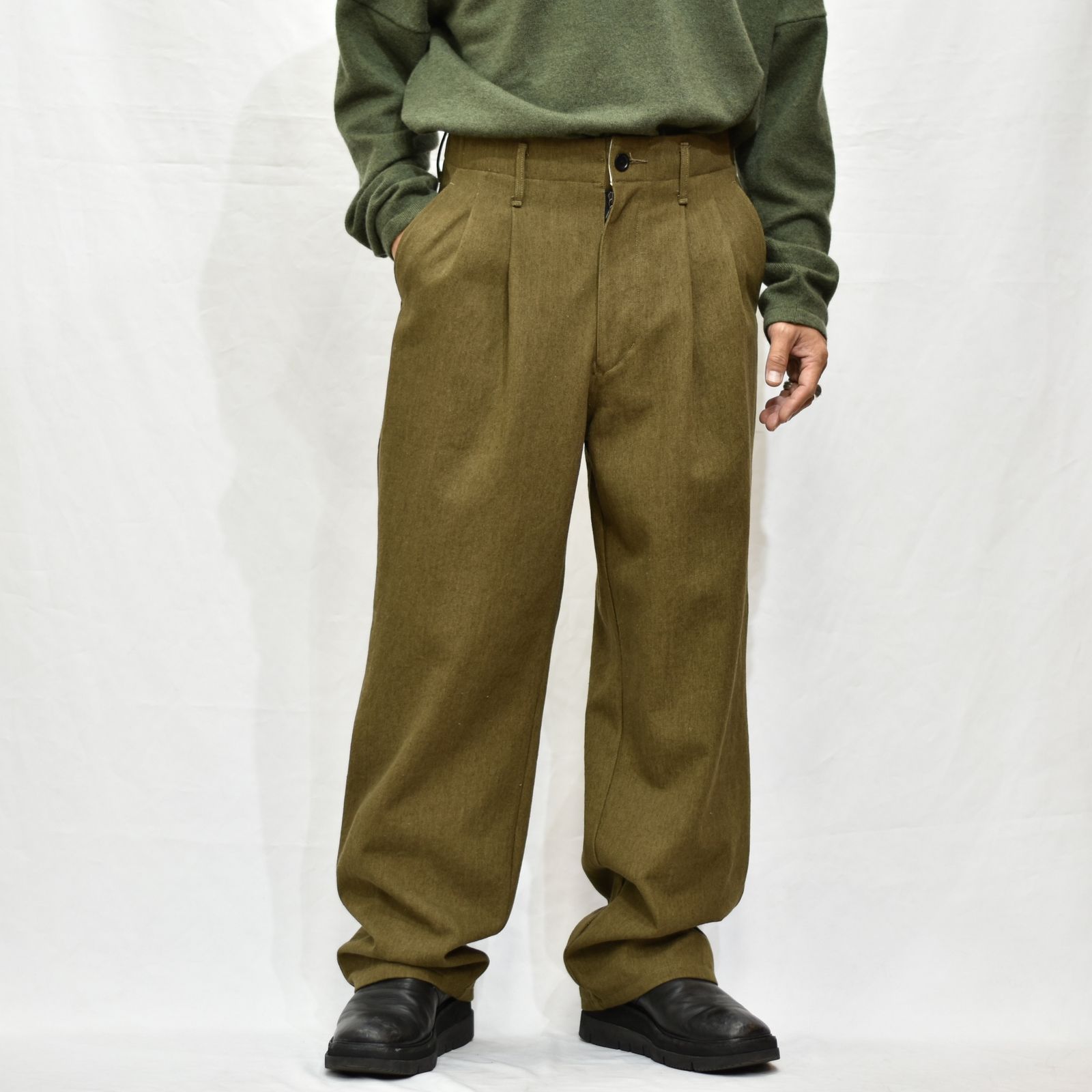 バックラッシュ ストレッチデニム セミサルエル 茶系 パンツ バック