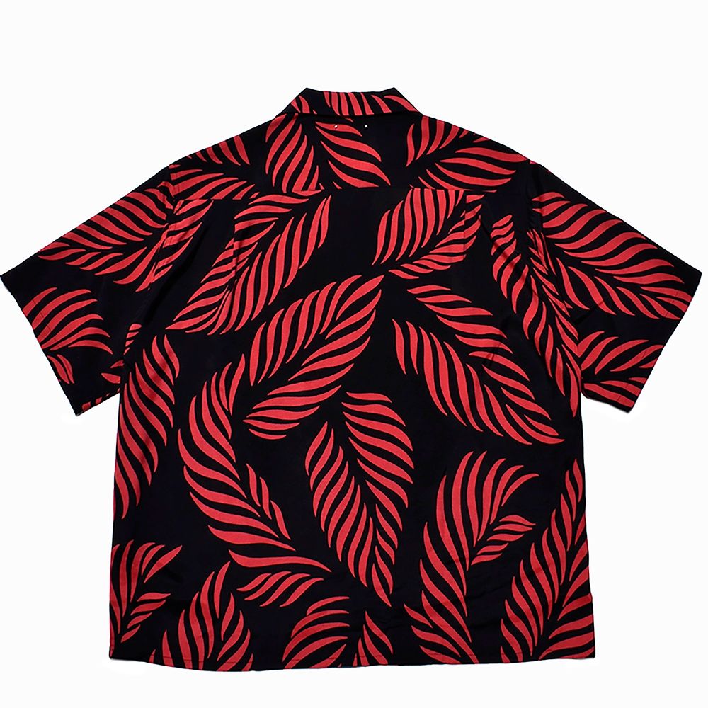 MINEDENIM - × WACKO MARIA Leaf Motif Hawaiian Shirt （BLACK×RED