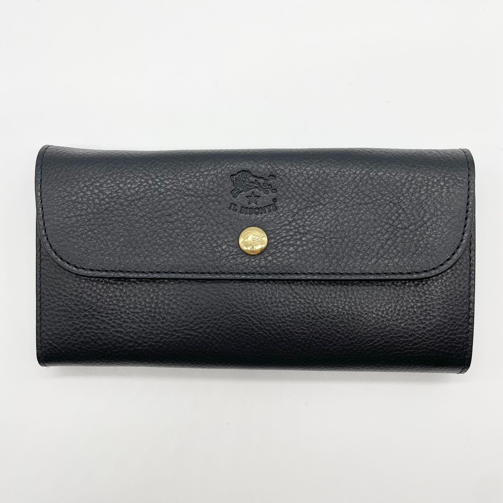 IL BISONTE - ロングウォレット/スナップボタン長財布/ネイビー