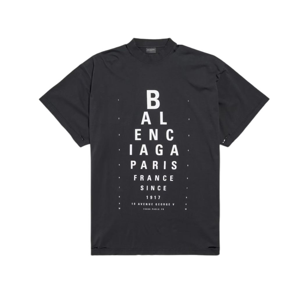 BALENCIAGA - OPTICAL Tシャツ / オーバーサイズ / ブラック / ユニ