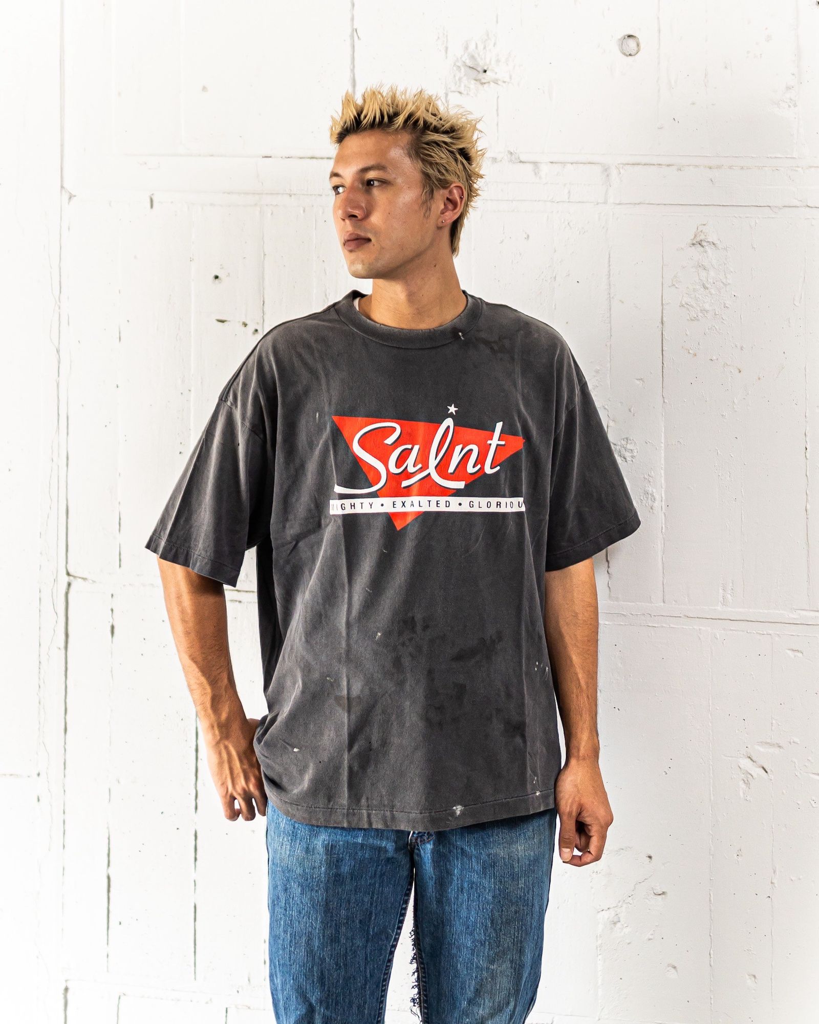 SAINT M×××××× - セントマイケル Tシャツ MIGHTY SAINT SS TEE(SM-HR1