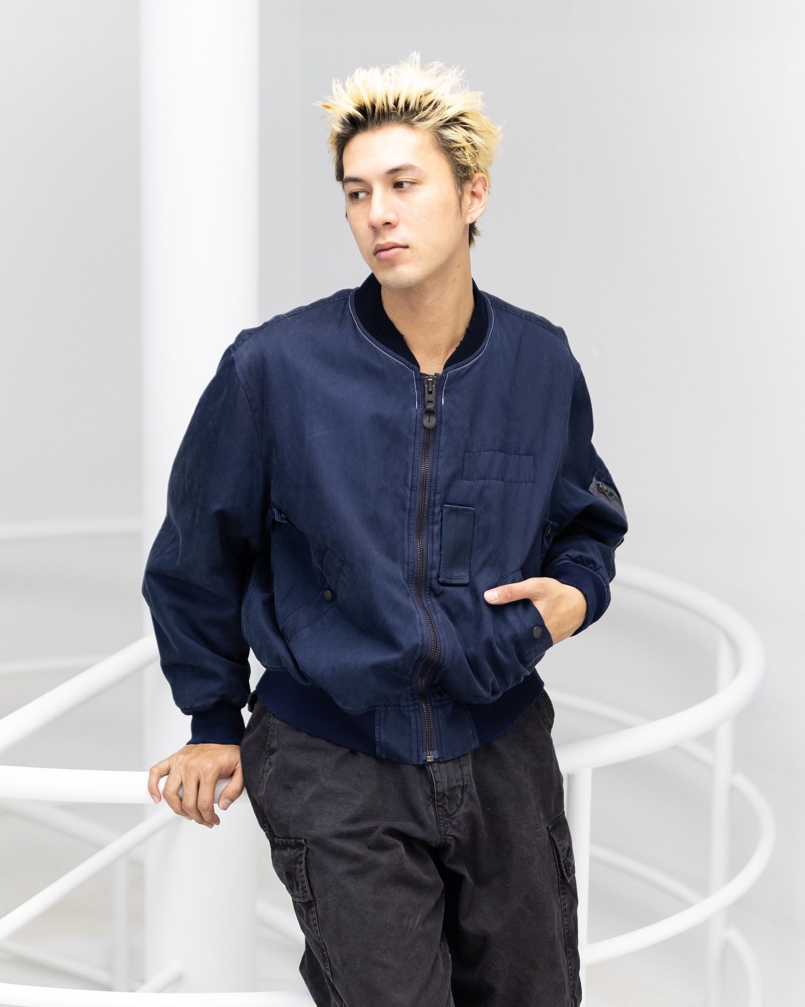 harapeco ブルゾン ミュージシャン harapeco Color Suede blouson-Blue