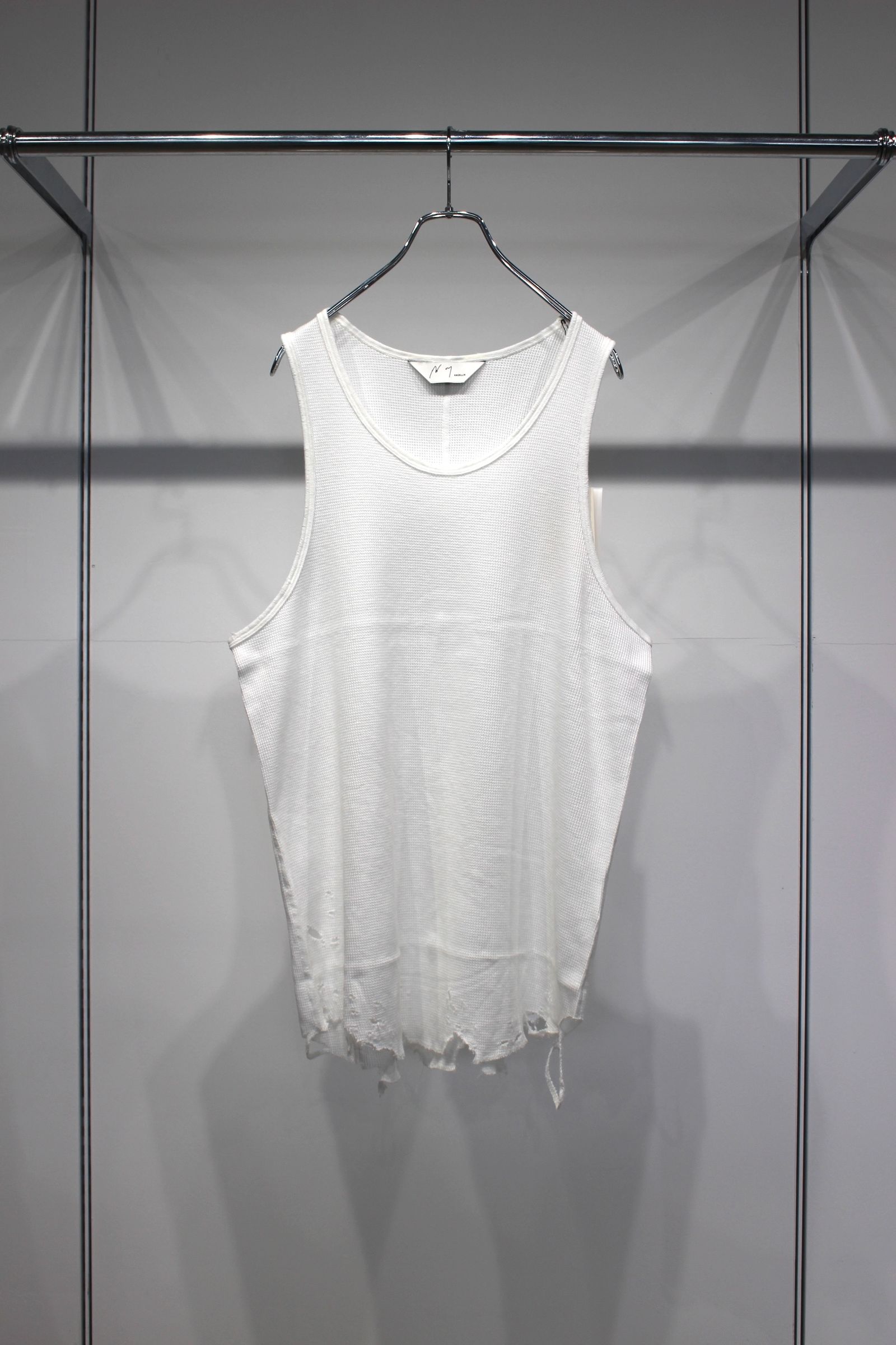 ANCELLM - DAMAGE WAFFLE TANK TOP | GRAY | タンクトップ | NapsNote