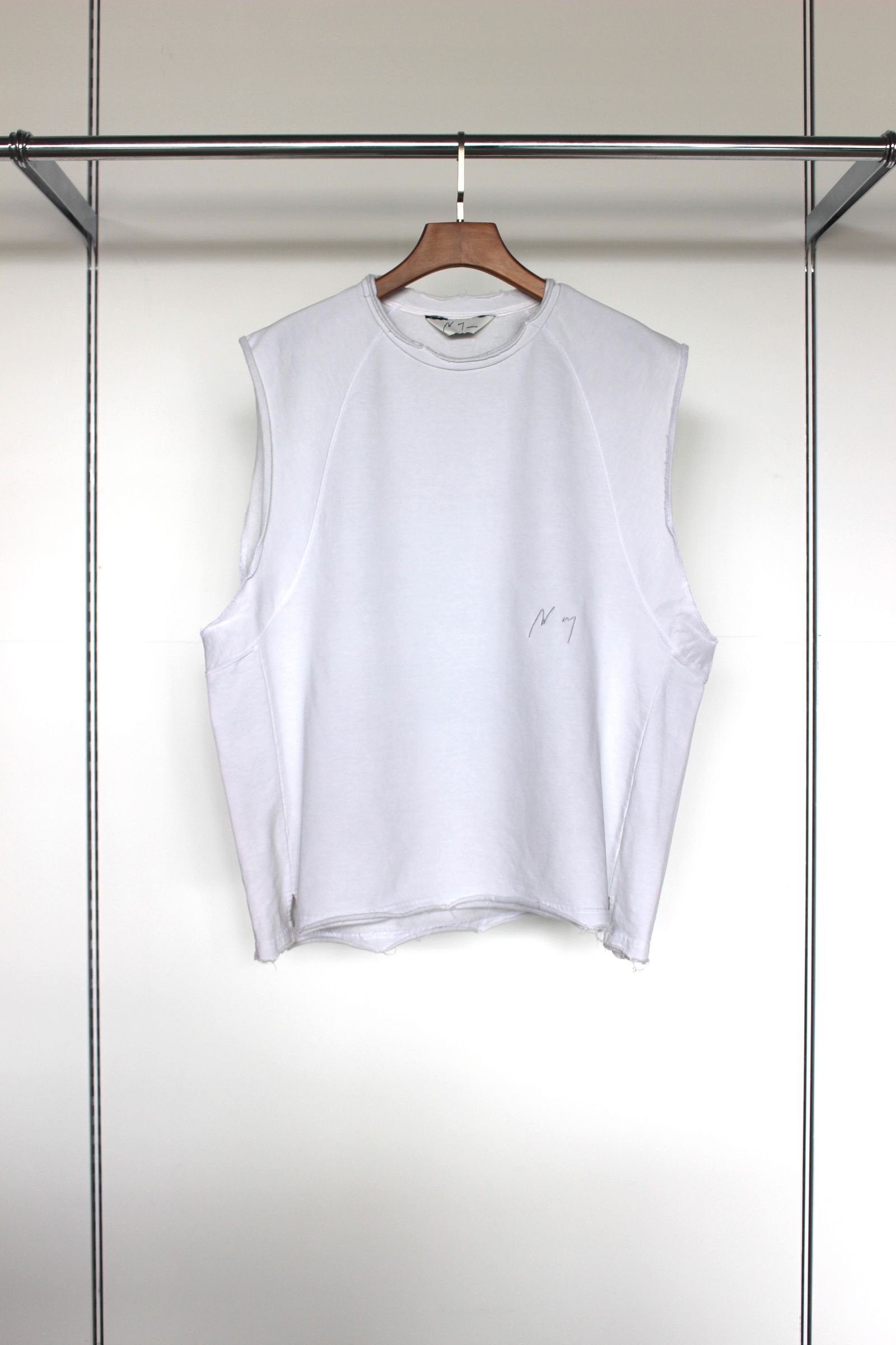 ANCELLM - SLEEVELESS AGING T-SHIRT/WHITE | NapsNote