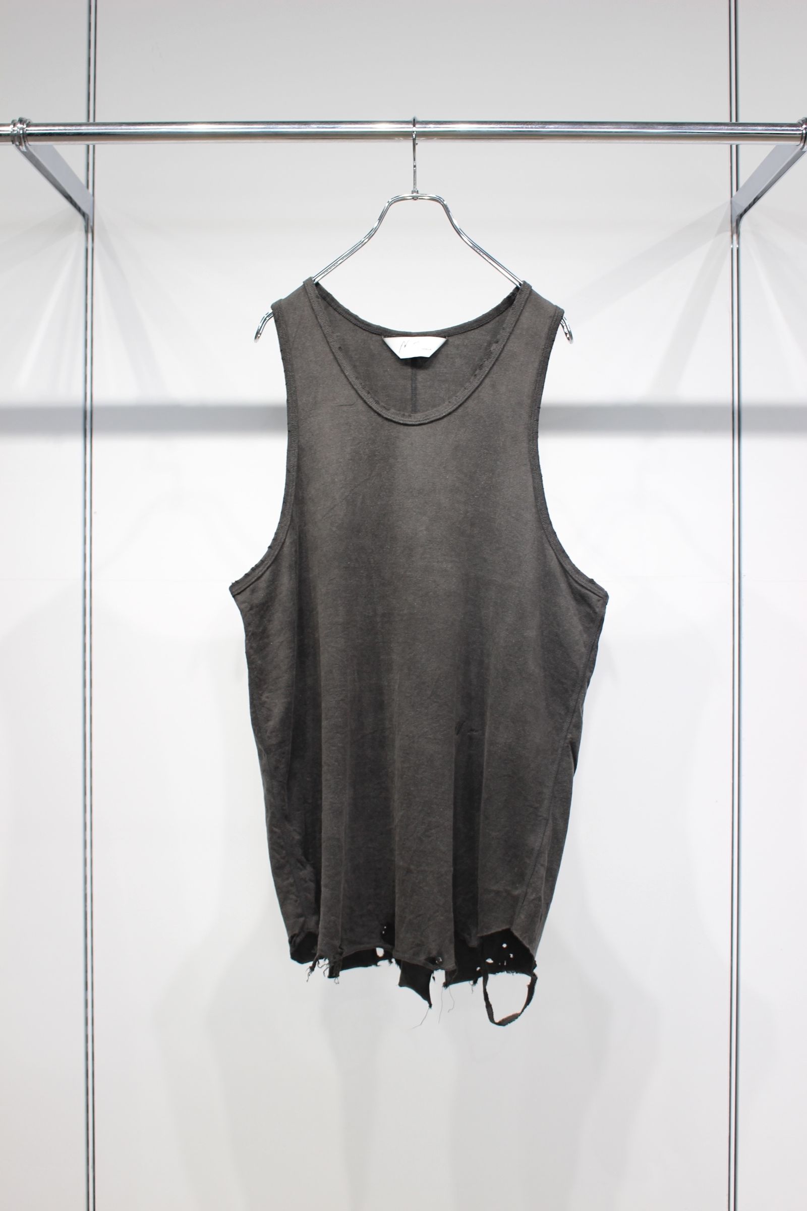 ANCELLM ダメージワッフル タンクトップ gray 25ss ANCELLM ダメージ