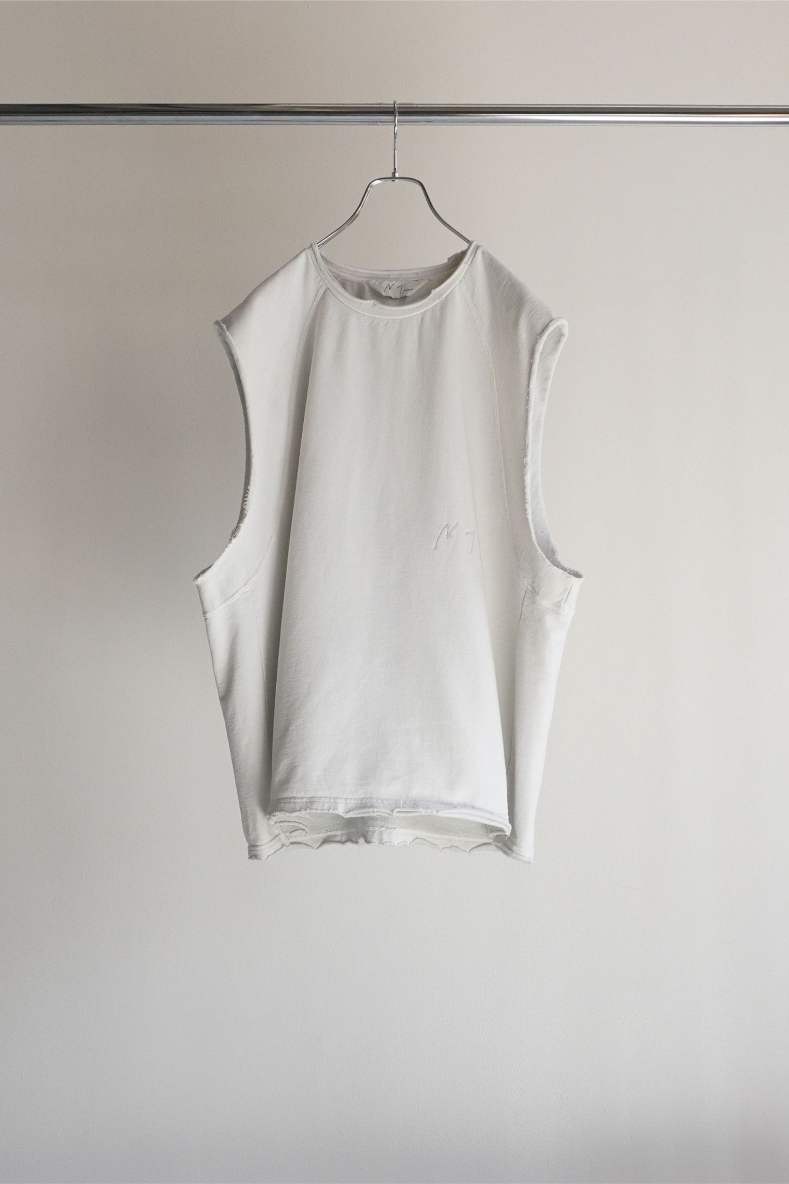 ANCELLM - SLEEVELESS AGING T-SHIRT/WHITE | NapsNote