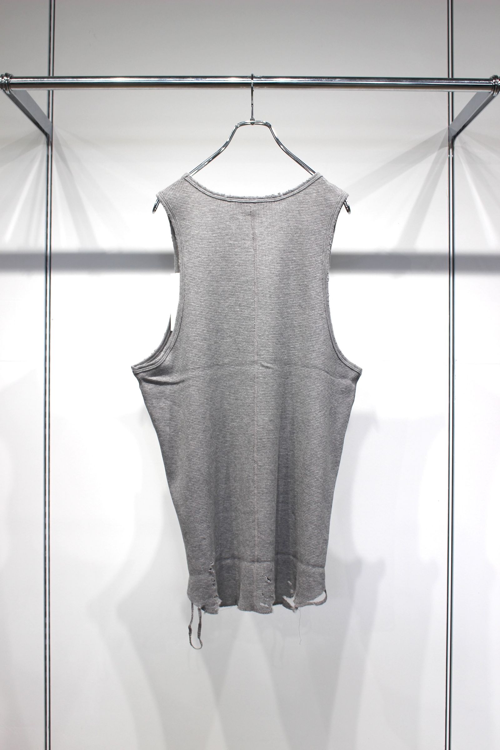 ANCELLM - DAMAGE WAFFLE TANK TOP | GRAY | タンクトップ | NapsNote