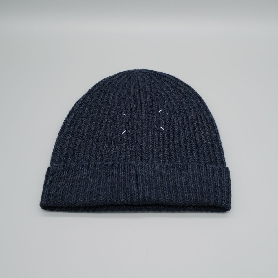Maison Margiela - リブニットビーニー / ブルー | River