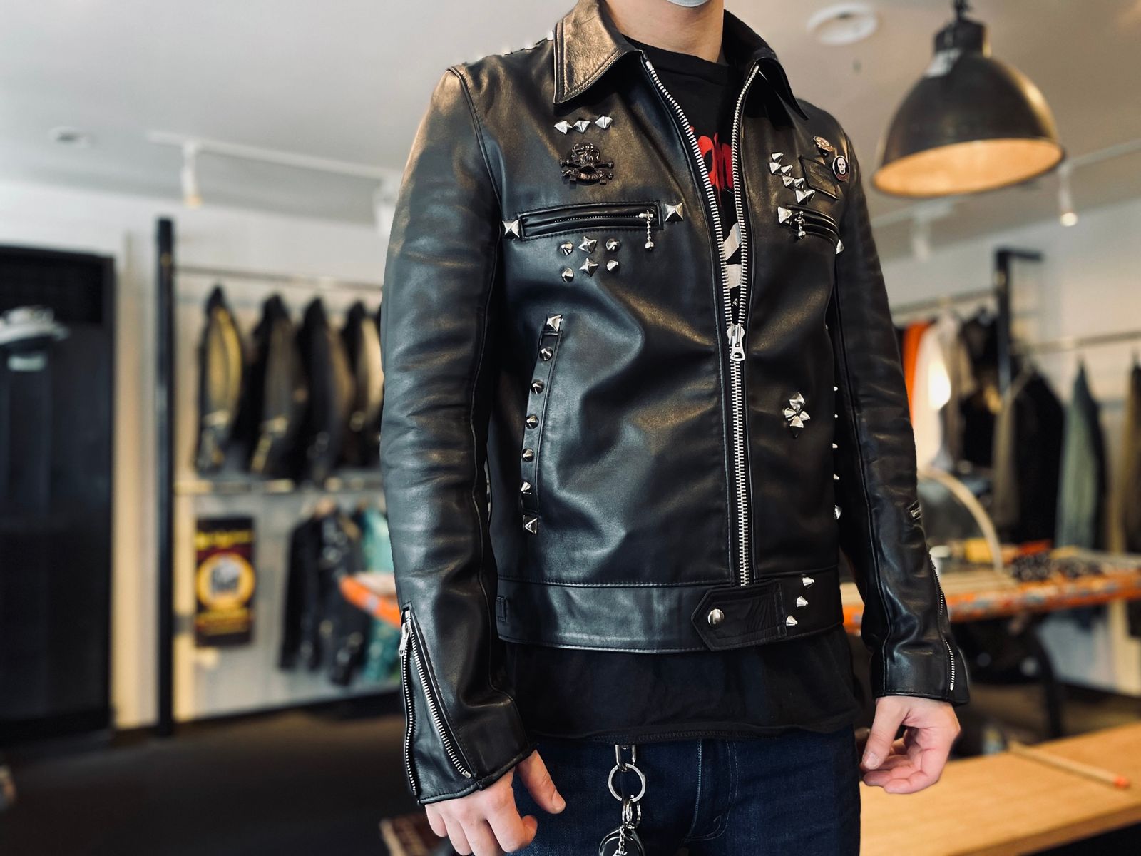 666 シングル ライダース シドジャン 36 英国製 シープスキン 666