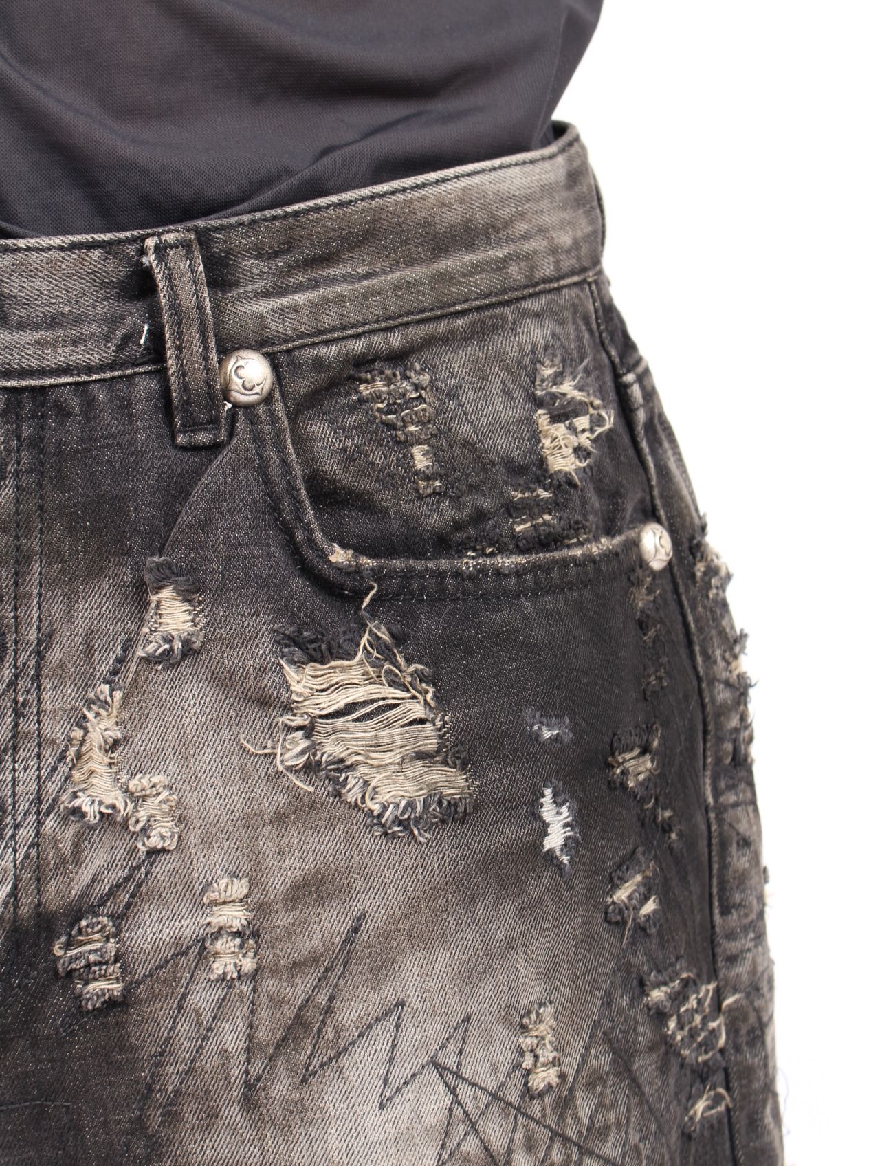 Thug Club - 【25AW】ハードウォッシュド ダメージ デニム パンツ